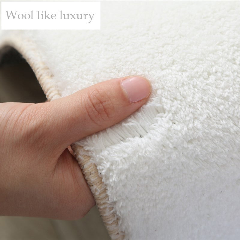 Grand tapis en fausse laine 300 x 200 cm, motif abstrait