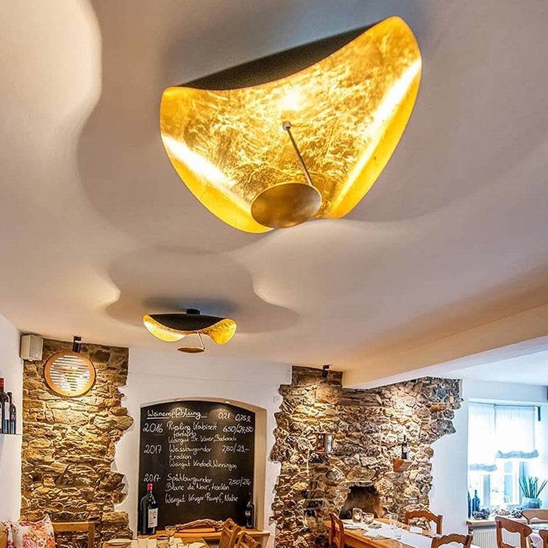 Luminaire feuille torsadée en métal, 1 ou 2 lumières