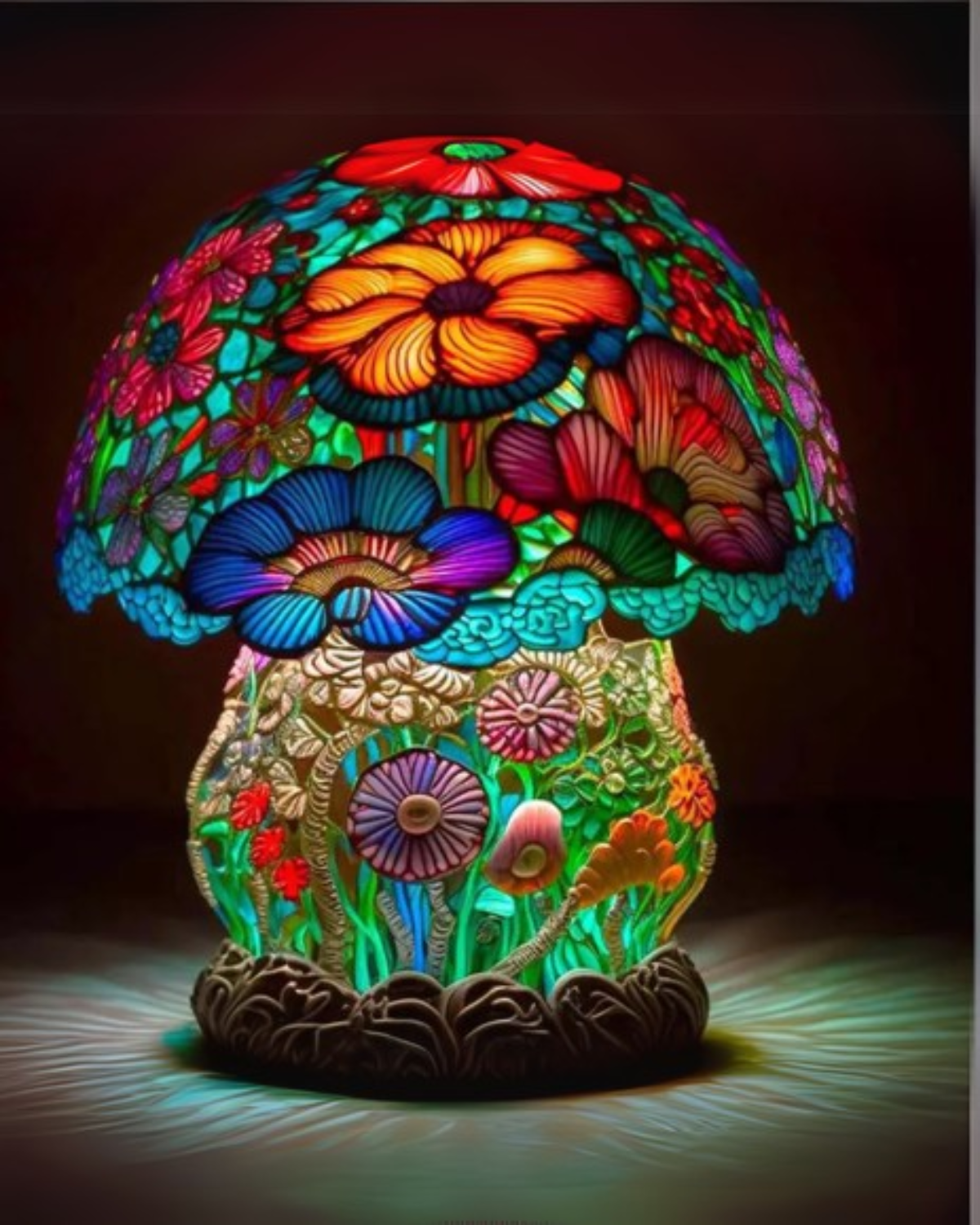 Lampe champignon en résine faite main