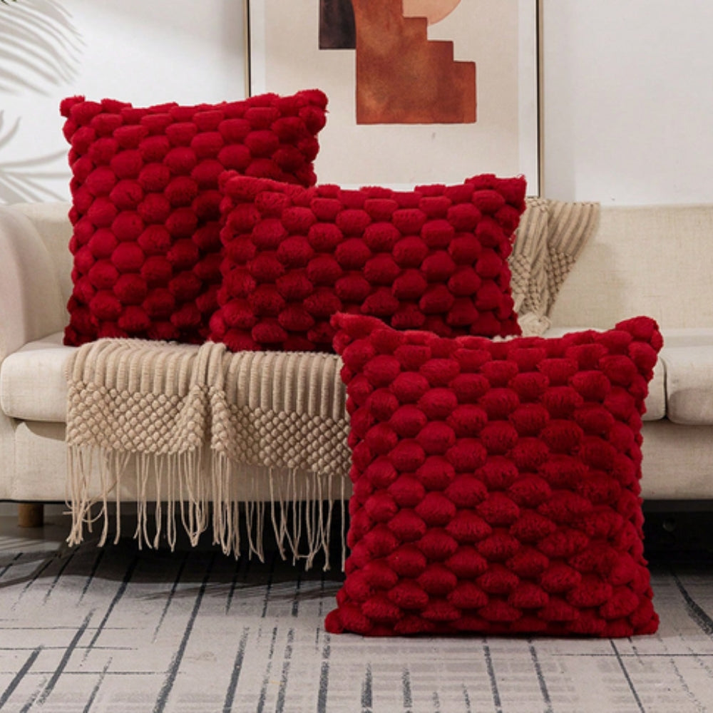 Housse de coussin douce à texture 3D en relief