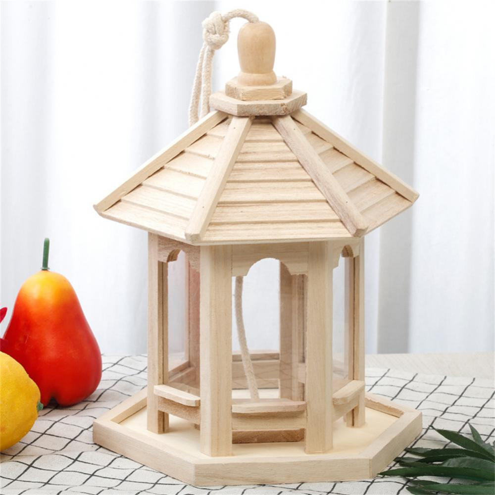 Mangeoire à Oiseaux en Bois et Verre