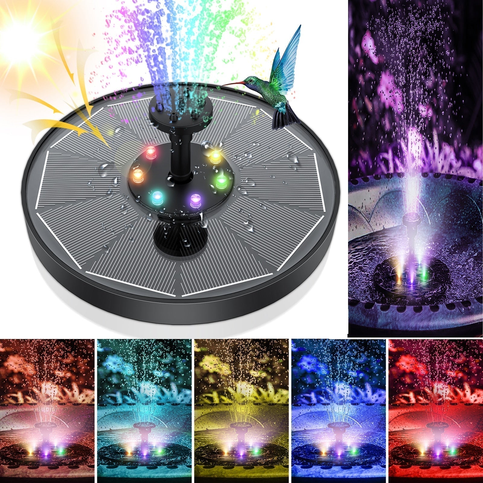 Fontaine Solaire à Énergie LED