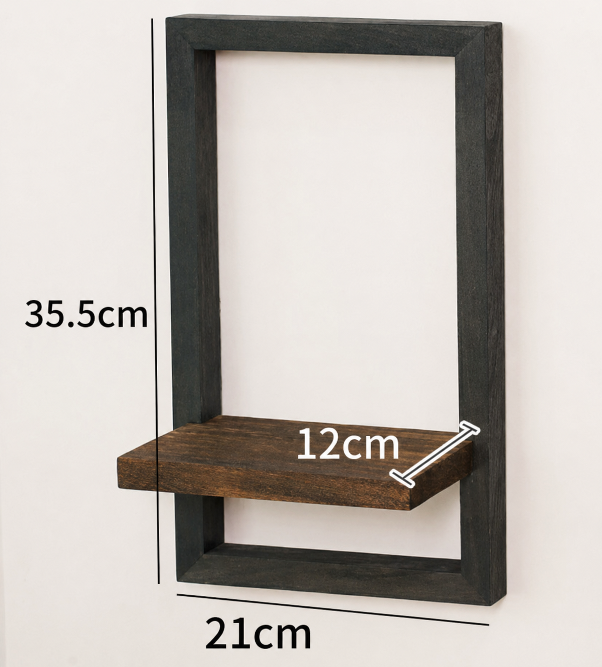 Étagère Murale en Bois d'Acacia et Acier Vintage