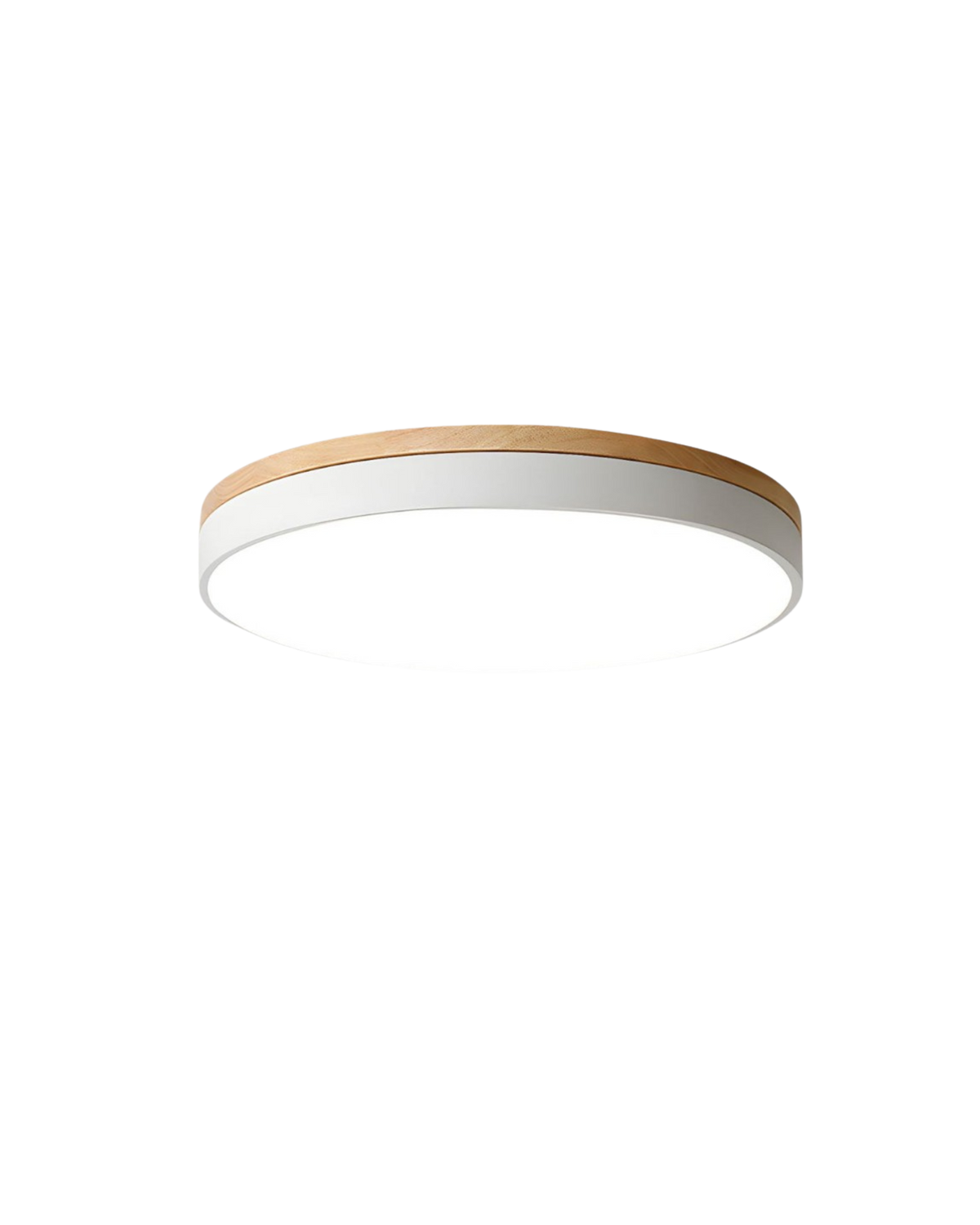 Plafonnier LED rond en chêne et acrylique