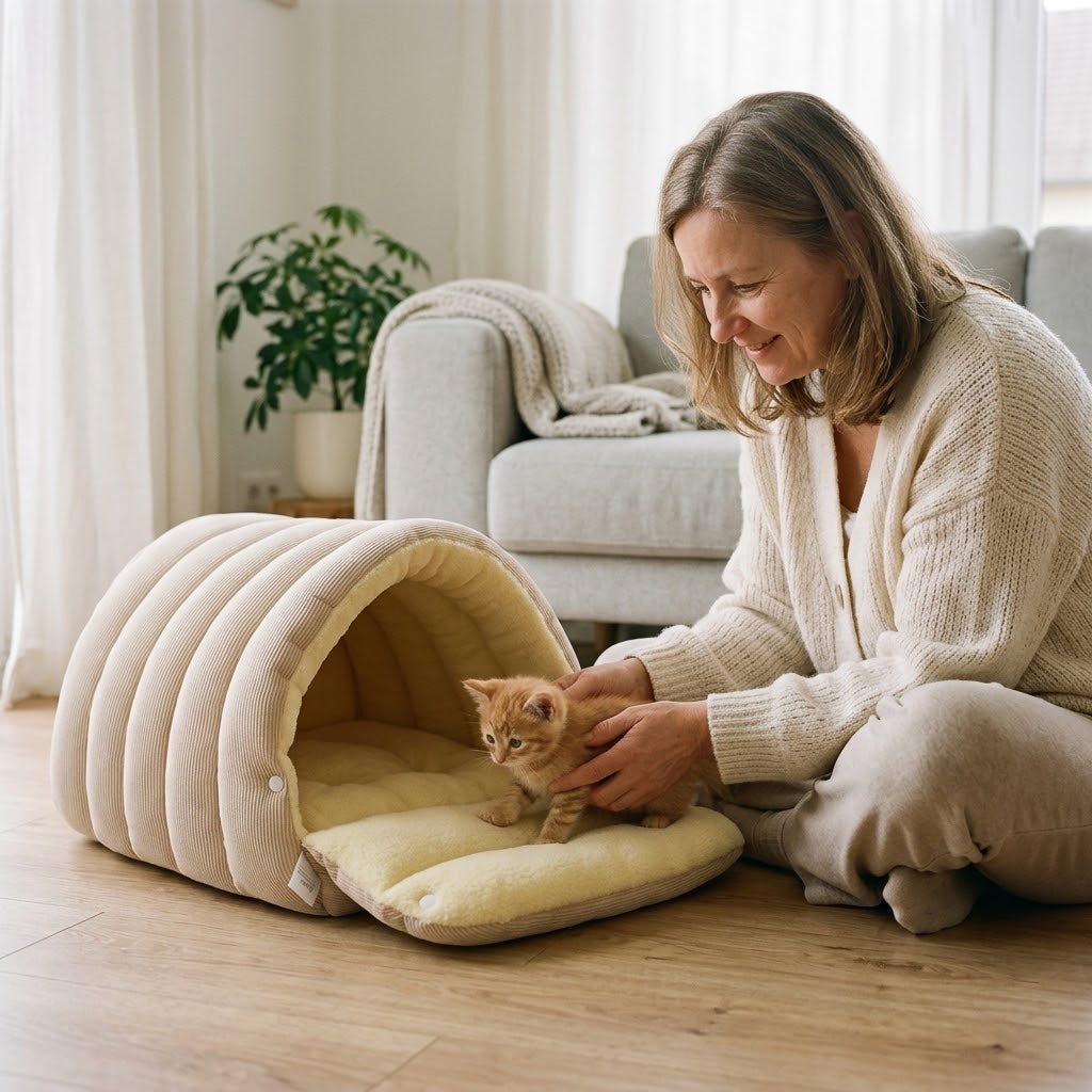 2-in-1 Dome Bed for Cats and Small Dogs