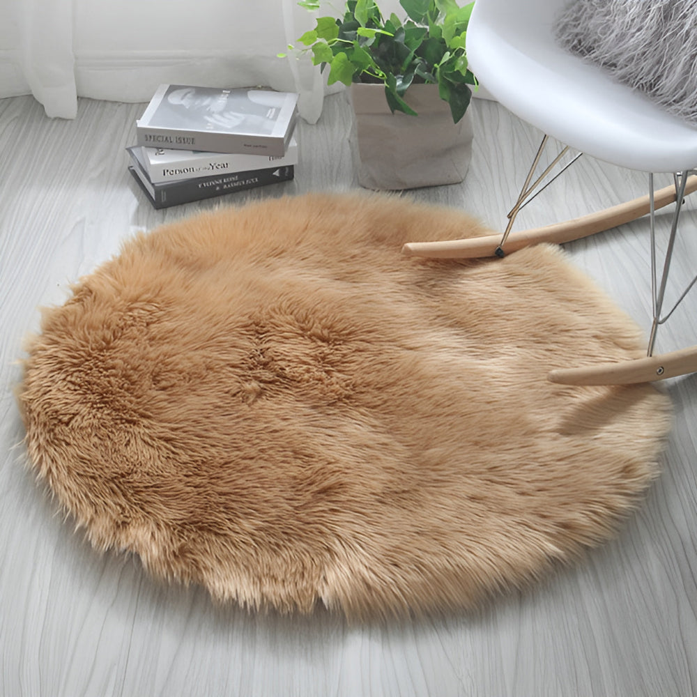 Tapis Rond Moelleux à Envers Antidérapant – Honey