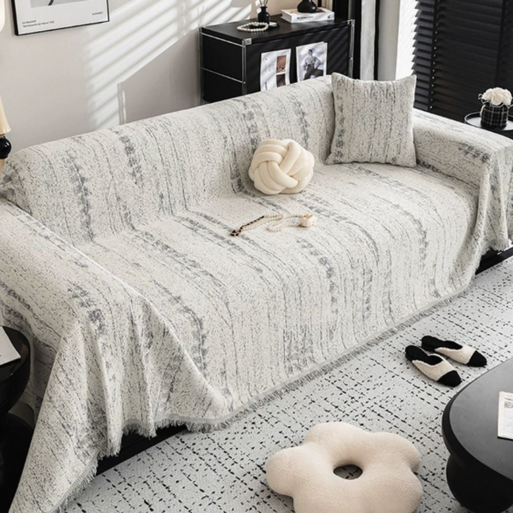 Housse de Canapé en Chenille Amande – Silver Mist