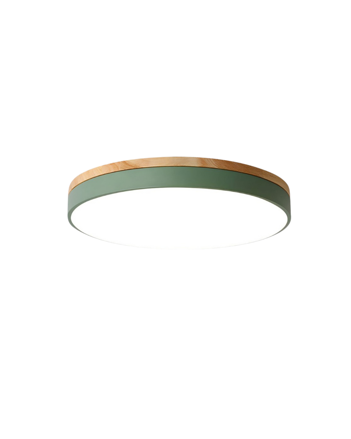 Plafonnier LED rond en chêne et acrylique