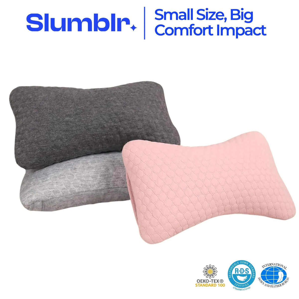 Small Cotton Travel Pillows, Set of 2, 20 x 30 cm