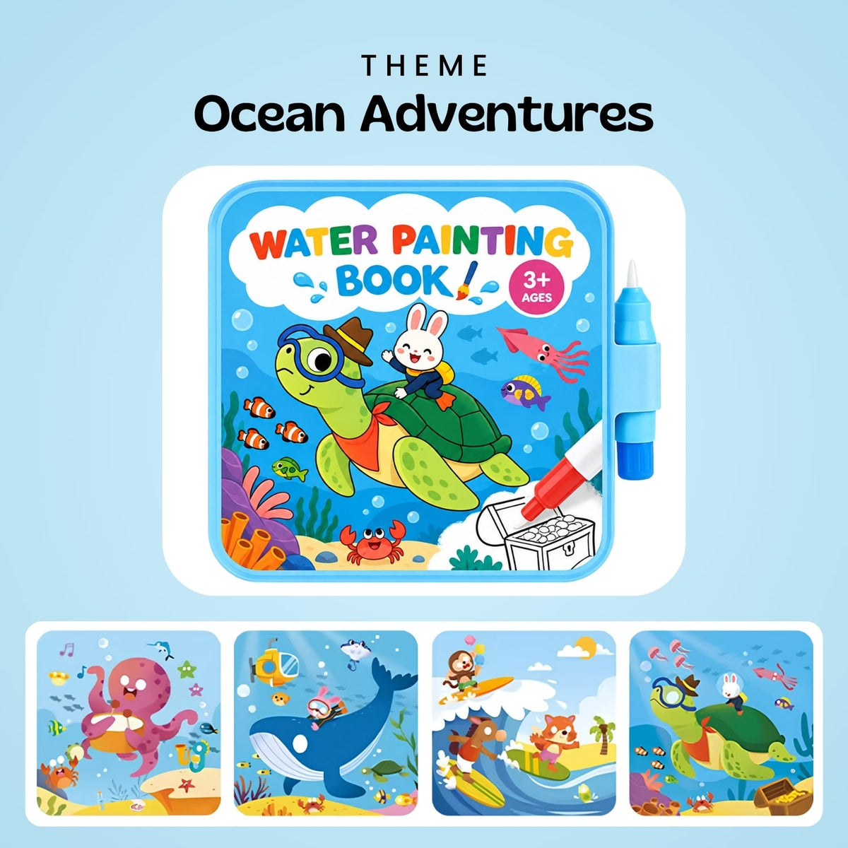 Livre de coloriage magique à l'eau, réutilisable