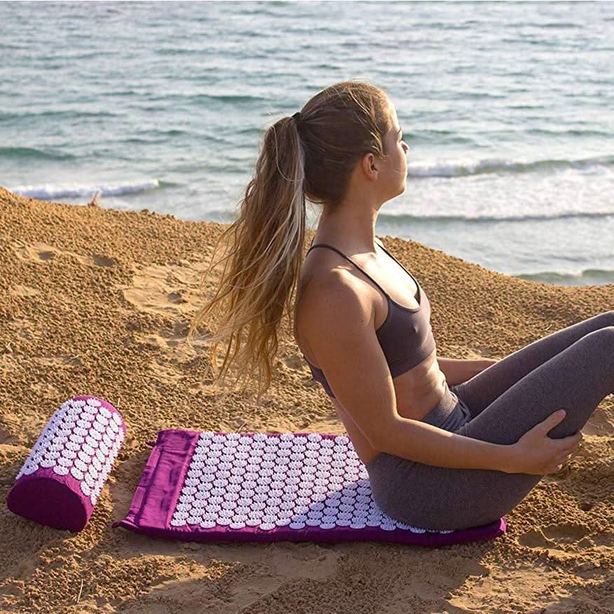 Relaxpress - Acupressure yoga mat & cushion set for natural pain relief & relaxation