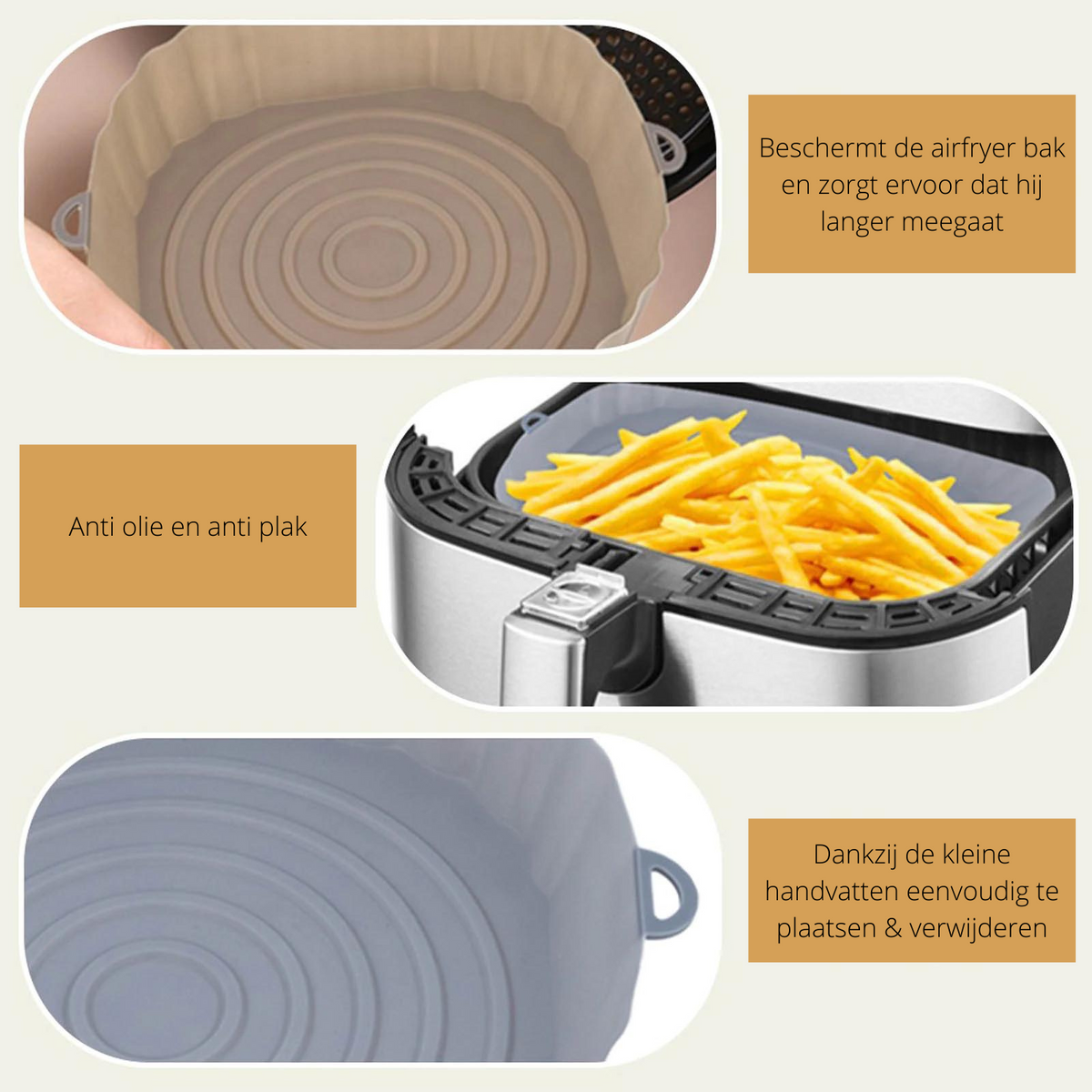 SiliconFry - Panier Silicone Réutilisable pour Airfryer