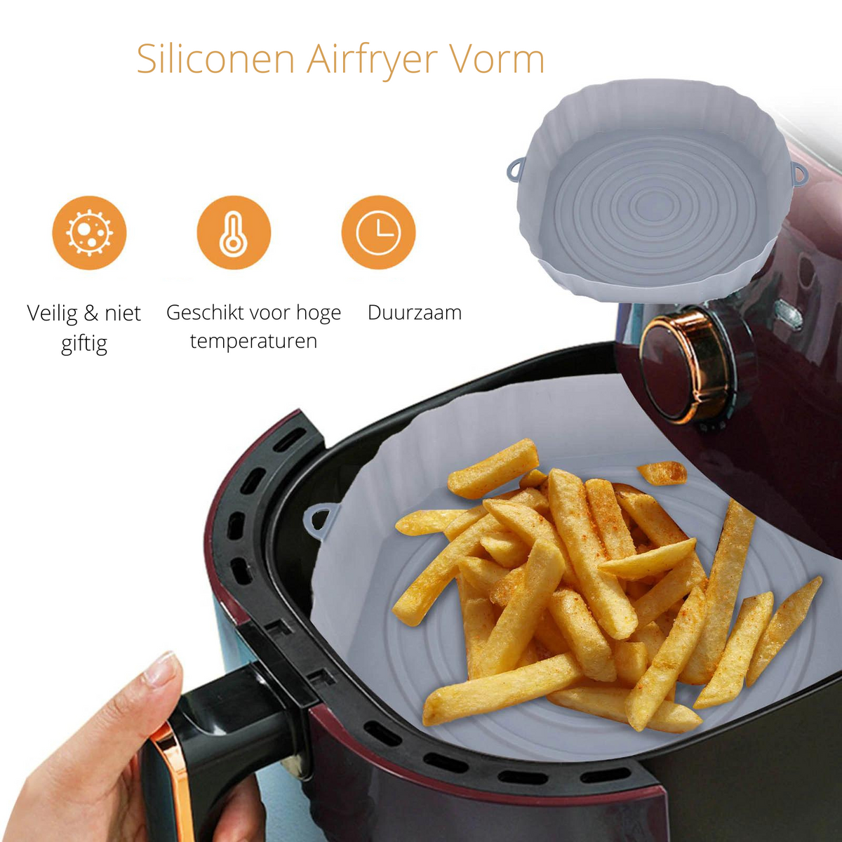 SiliconFry - Panier Silicone Réutilisable pour Airfryer