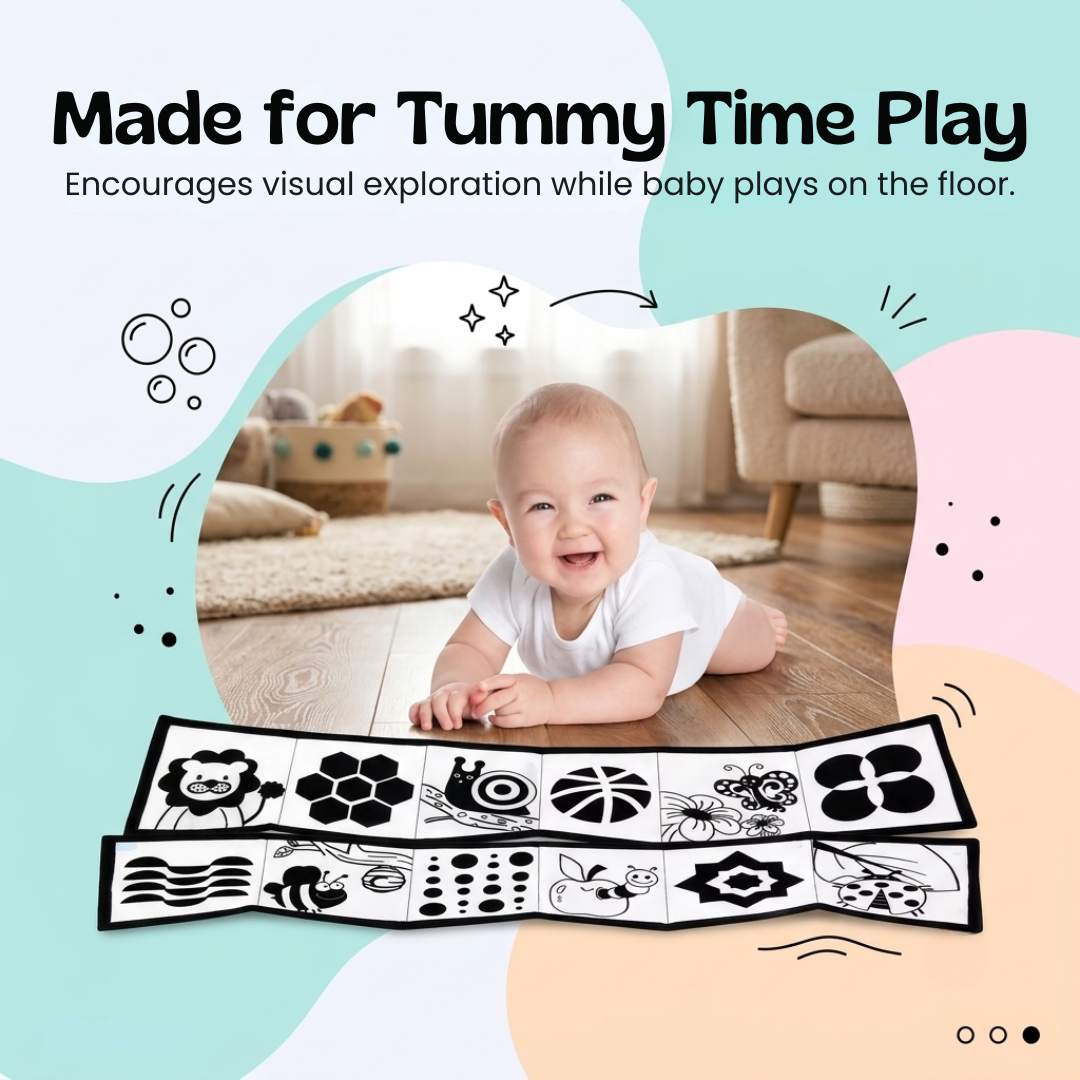Fabric High-Contrast Baby Book, Black and White