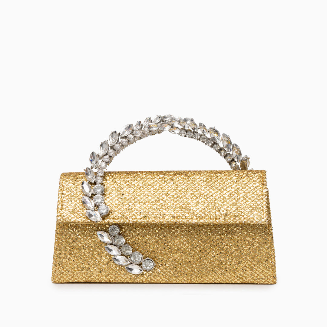 Rhinestone Trapeze Evening Bag with Jewelled Handle