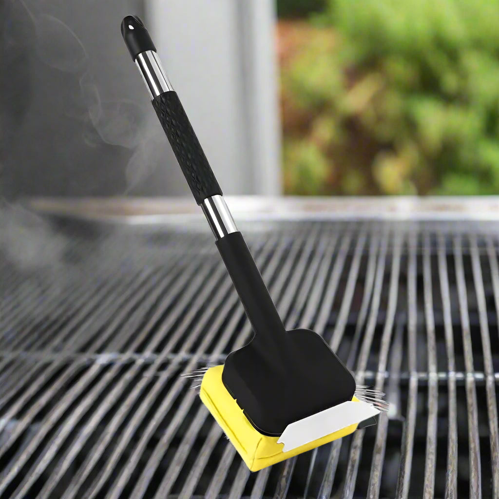 Brosse de Barbecue Vapeur avec Grattoir