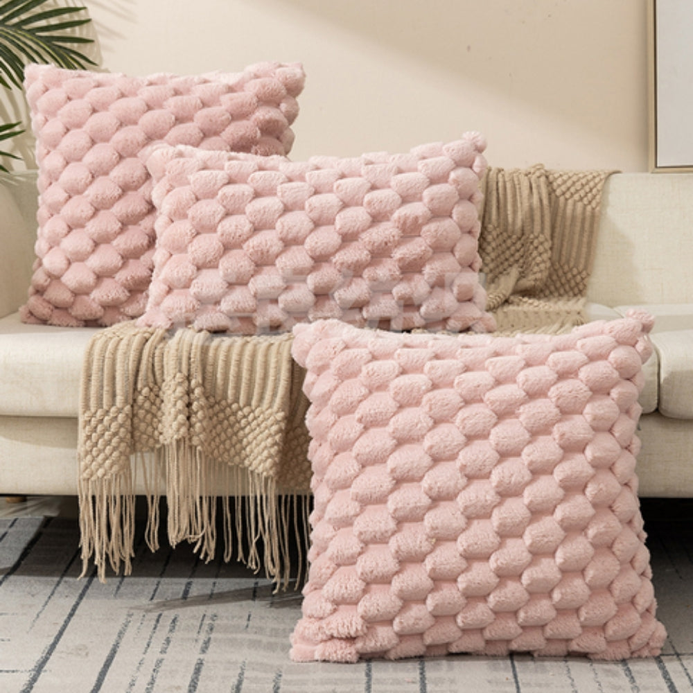 Housse de coussin douce à texture 3D en relief
