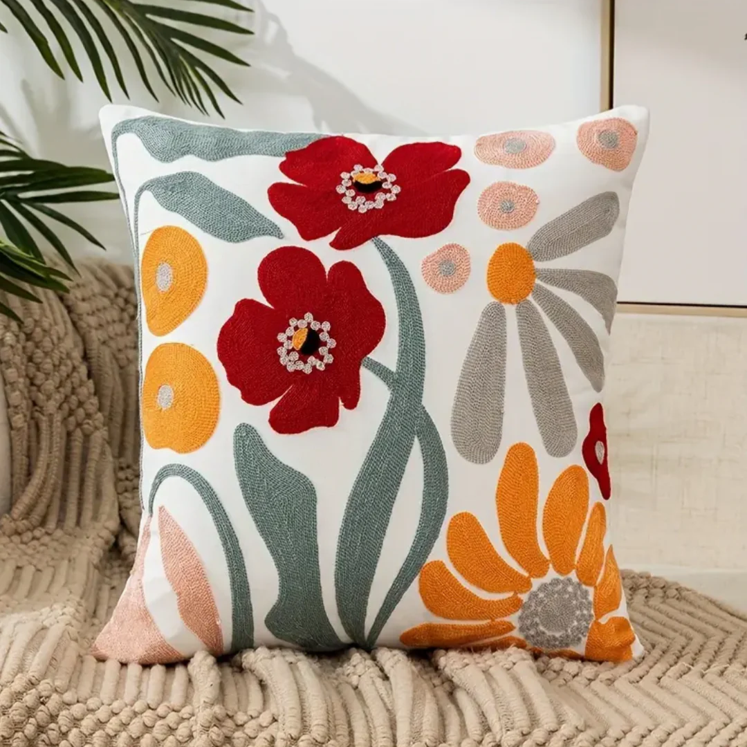 Coussin Décoratif à Imprimé Floral 45 x 45 cm