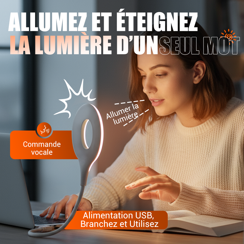 Lampe LED USB à commande vocale et col de cygne