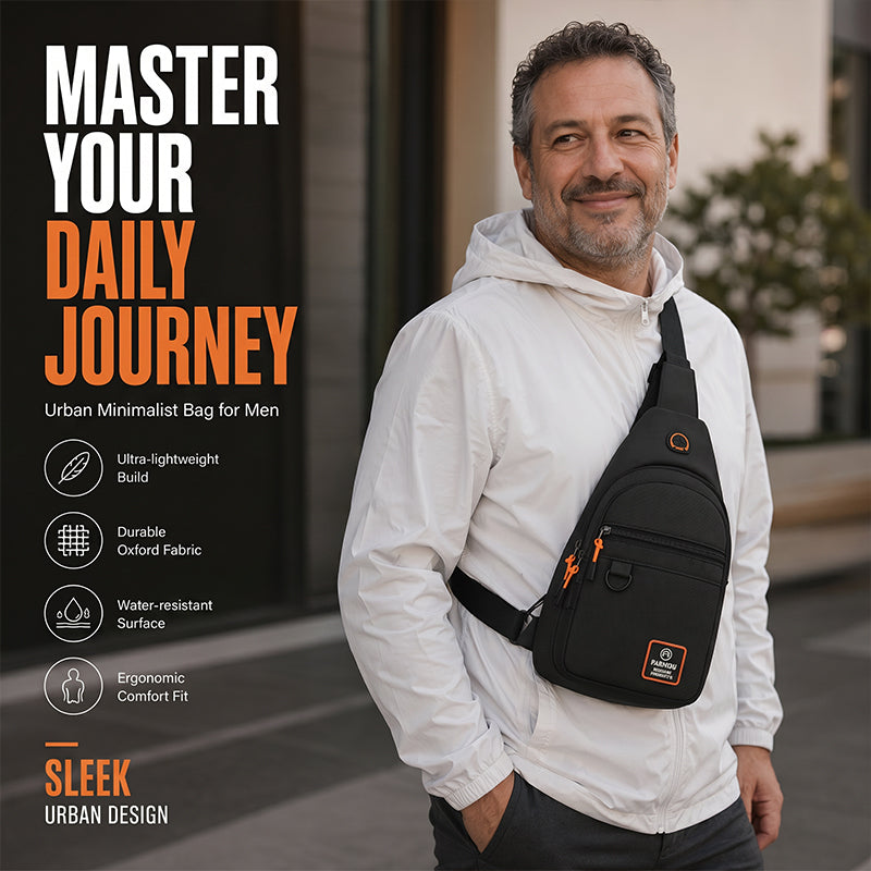 Water-Repellent Oxford Multi-Pocket Sling Bag