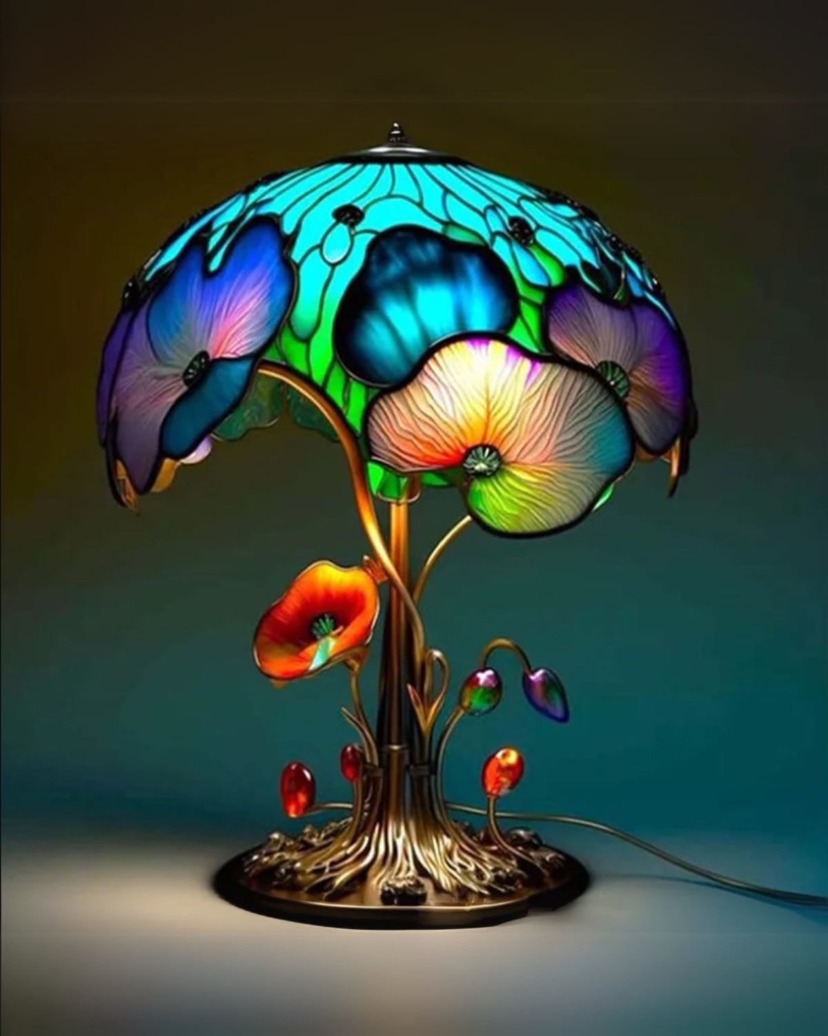 Lampe champignon en résine faite main
