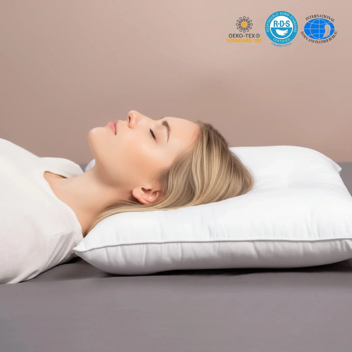 Oreiller plat extra-fin en pur coton