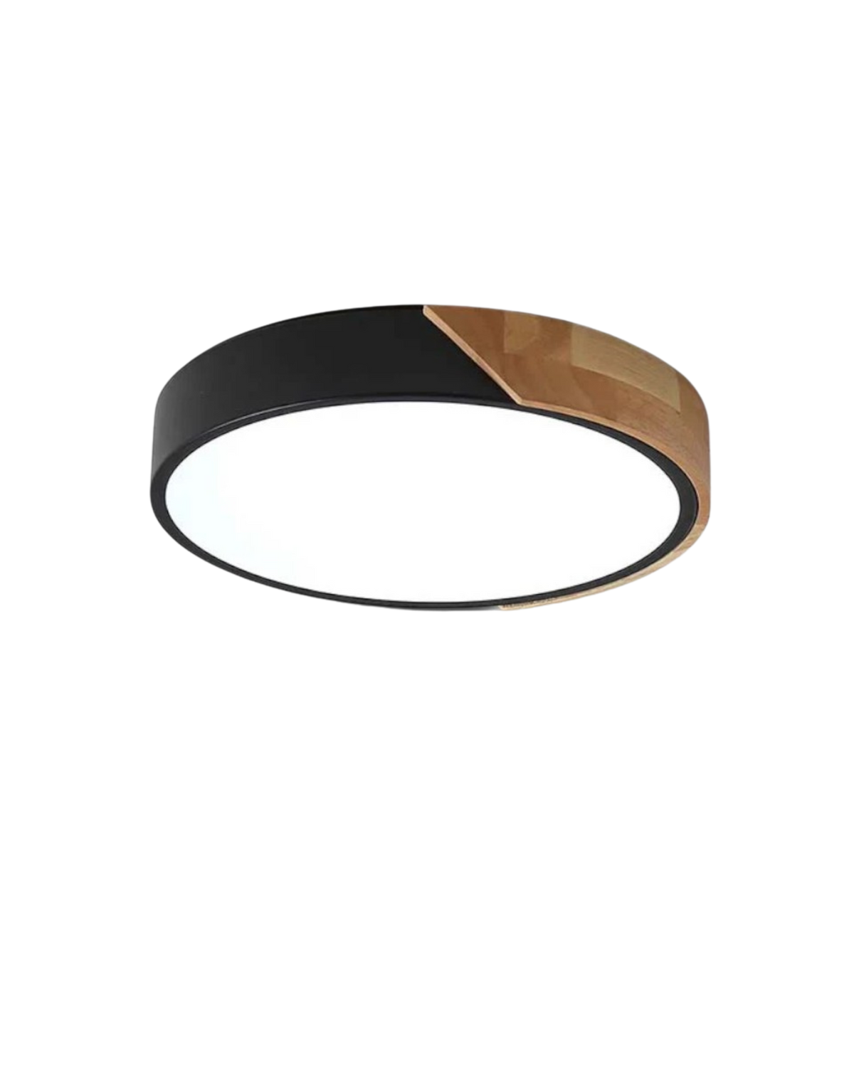 Plafonnier minimaliste à courbes douces, accent bois