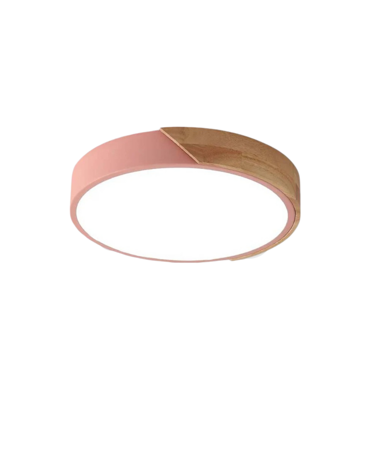 Plafonnier minimaliste à courbes douces, accent bois