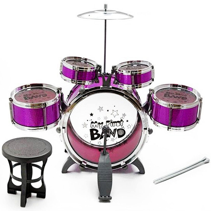 Children's Jazz Drum Set, 6 Pieces, Purple