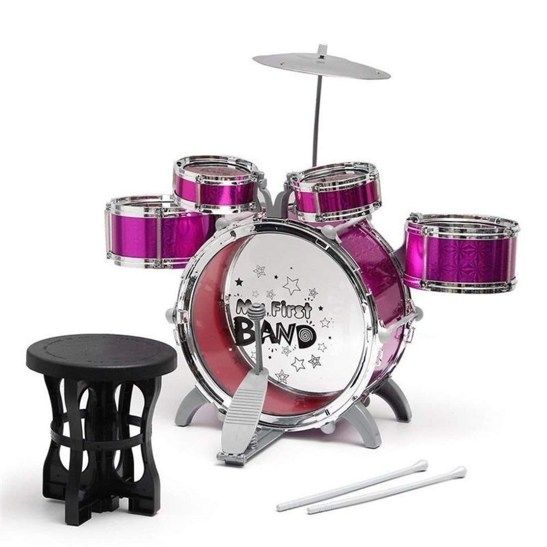 Children's Jazz Drum Set, 6 Pieces, Purple