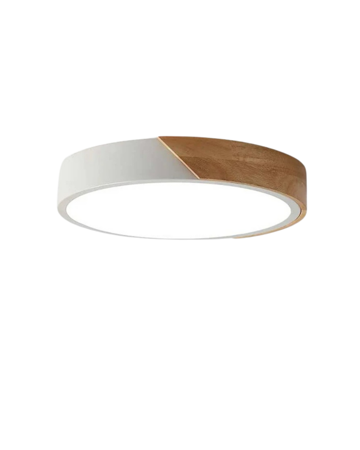 Plafonnier minimaliste à courbes douces, accent bois