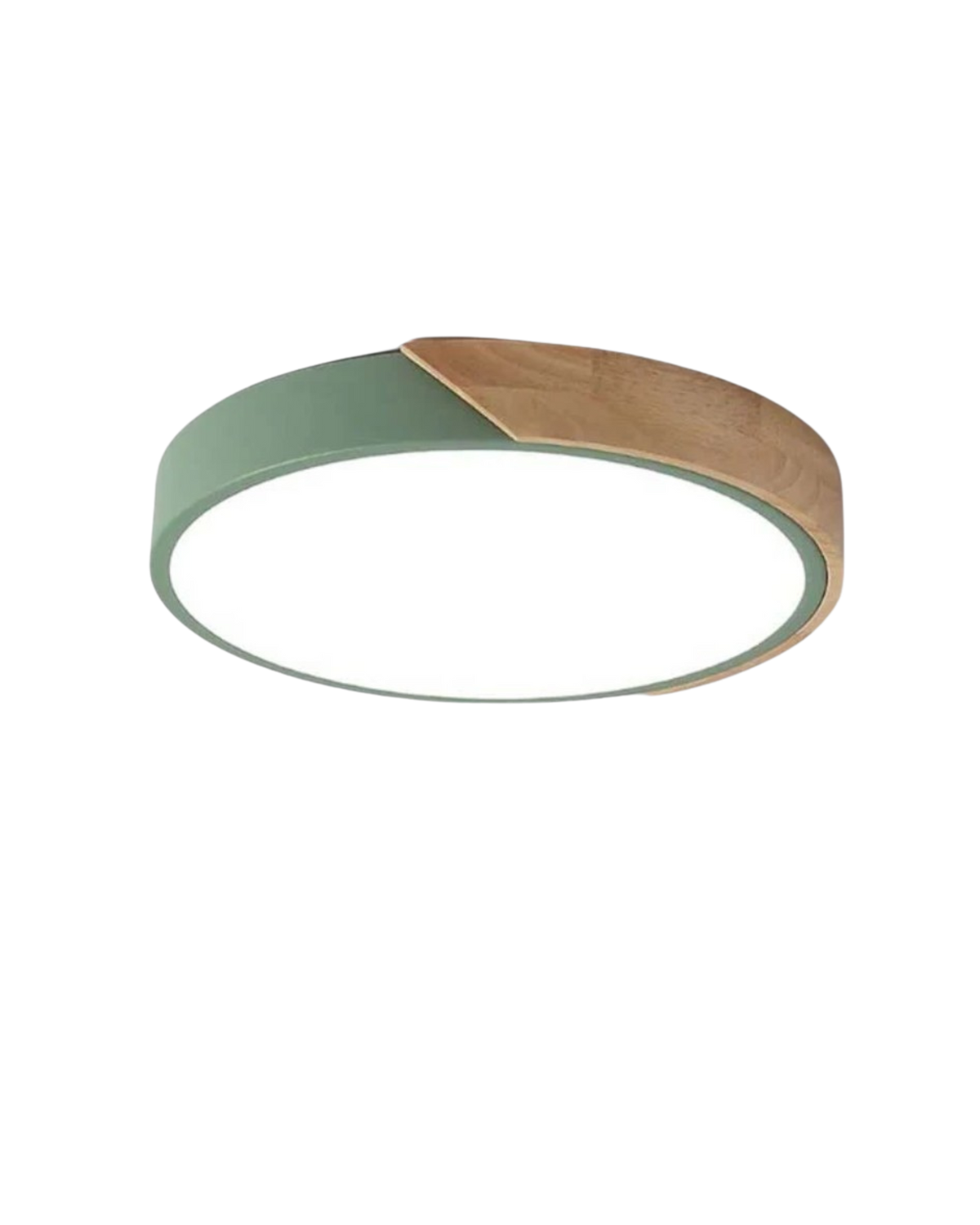 Plafonnier minimaliste à courbes douces, accent bois