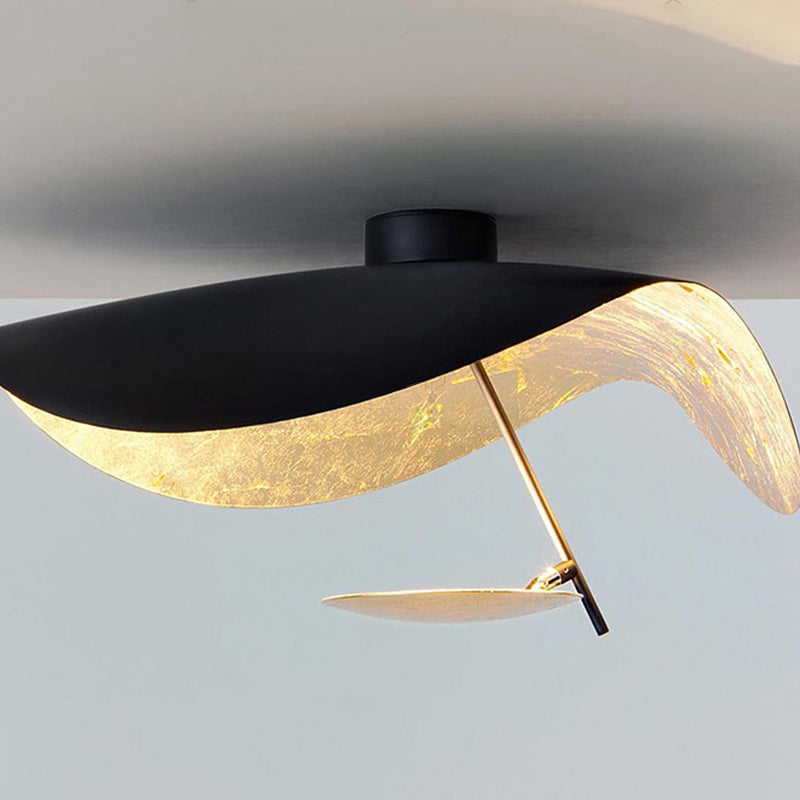 Luminaire feuille torsadée en métal, 1 ou 2 lumières