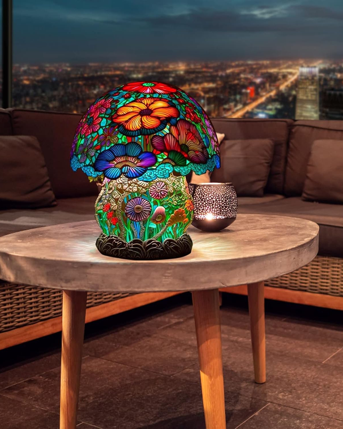 Lampe champignon en résine faite main