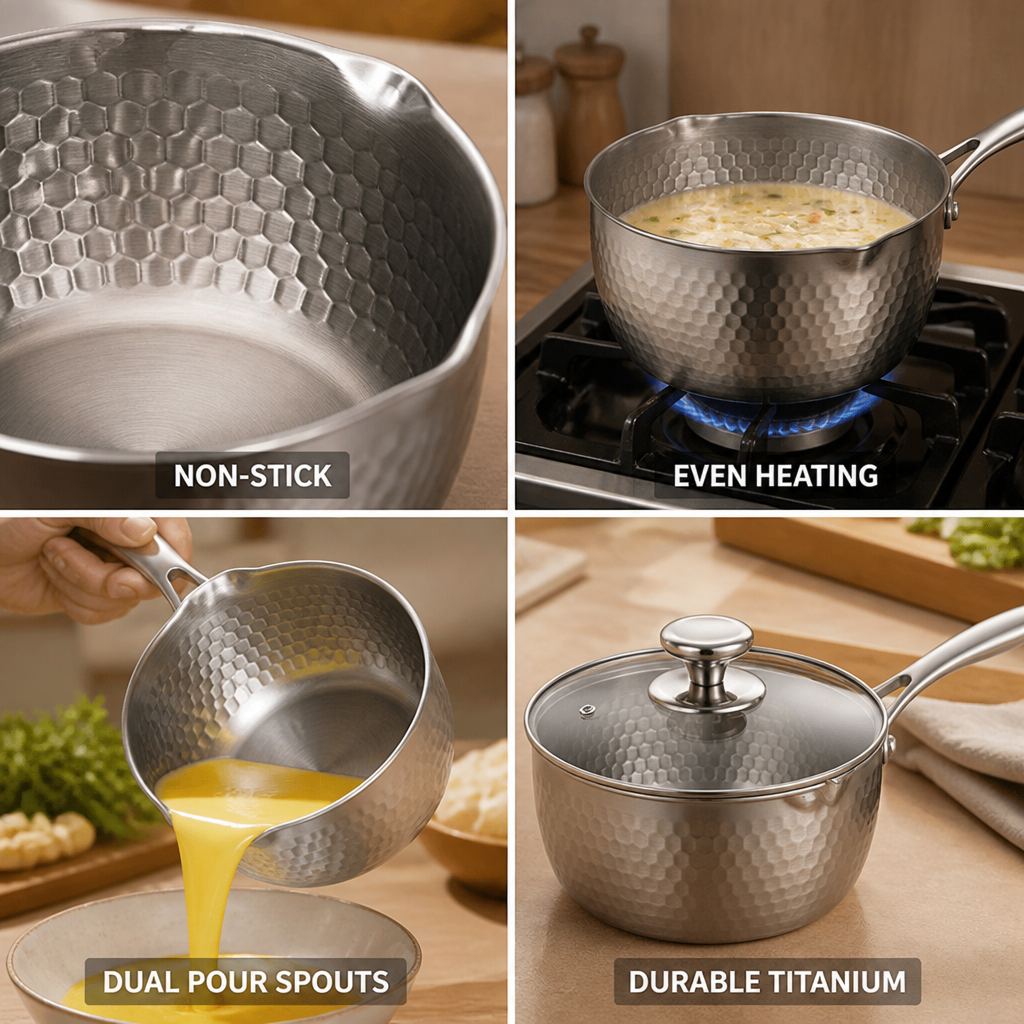 Titanium Non-Stick Dual-Pour Saucepan