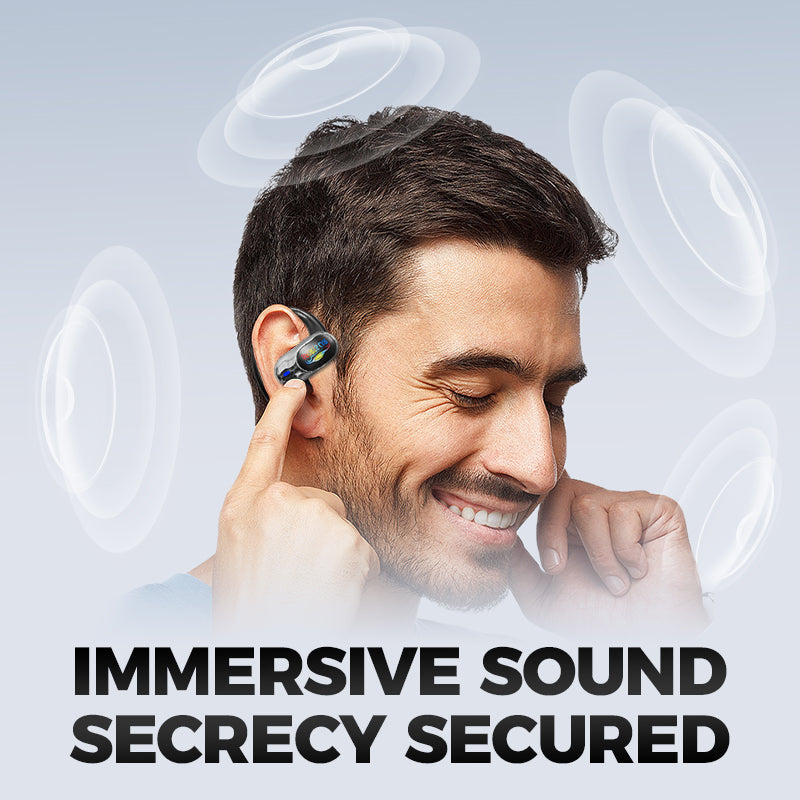 Open-Ear Bluetooth Hook Earbuds, LED Display Case