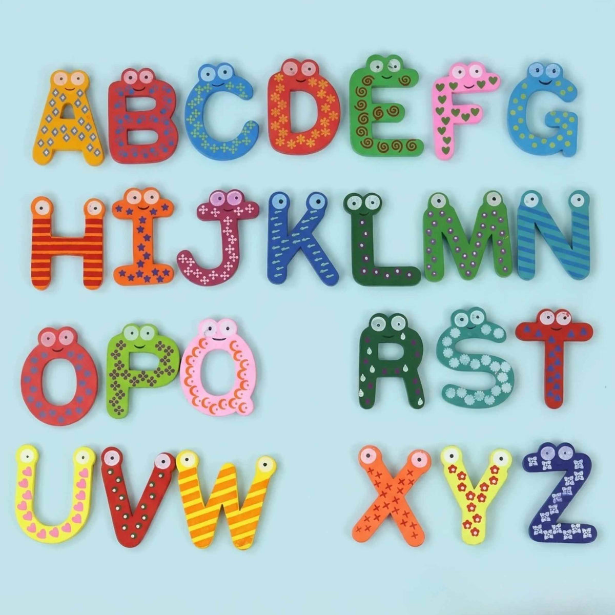 Lettres et chiffres magnétiques en bois pour enfant