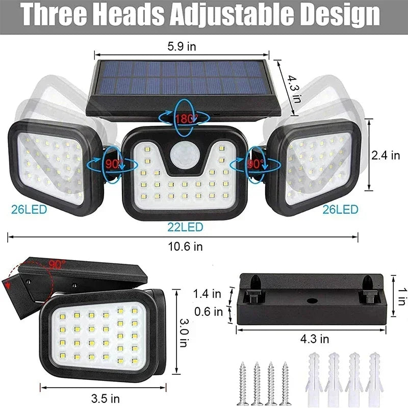 Lampe Solaire d'Extérieur à Détecteur de Mouvement