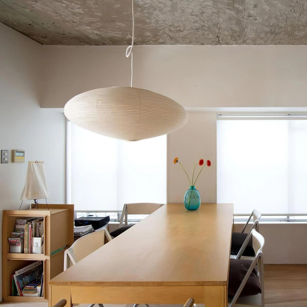 Suspension japandi en papier de mûrier, forme éclat