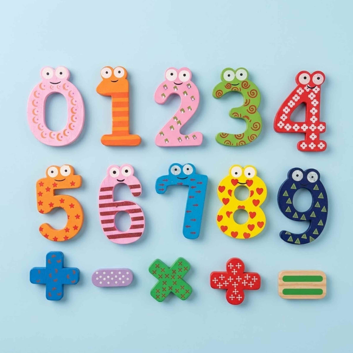 Lettres et chiffres magnétiques en bois pour enfant