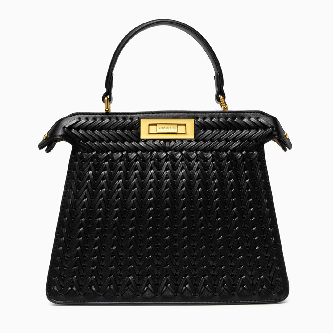 Sac à main tressé avec bandoulière amovible