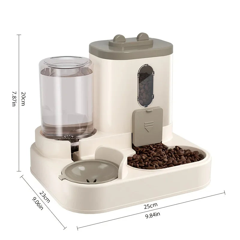 Distributeur 2-en-1 nourriture et eau pour animaux