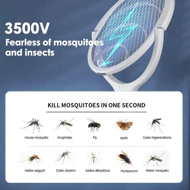 Raquette Tue-Insectes 5 en 1 à Charge Rapide