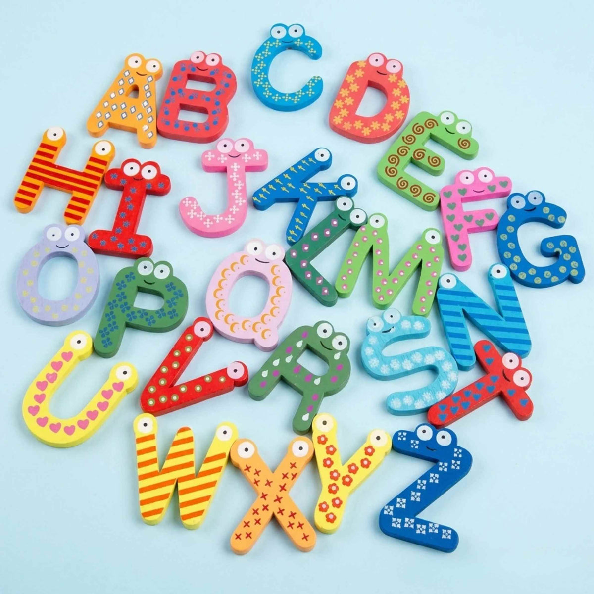Lettres et chiffres magnétiques en bois pour enfant