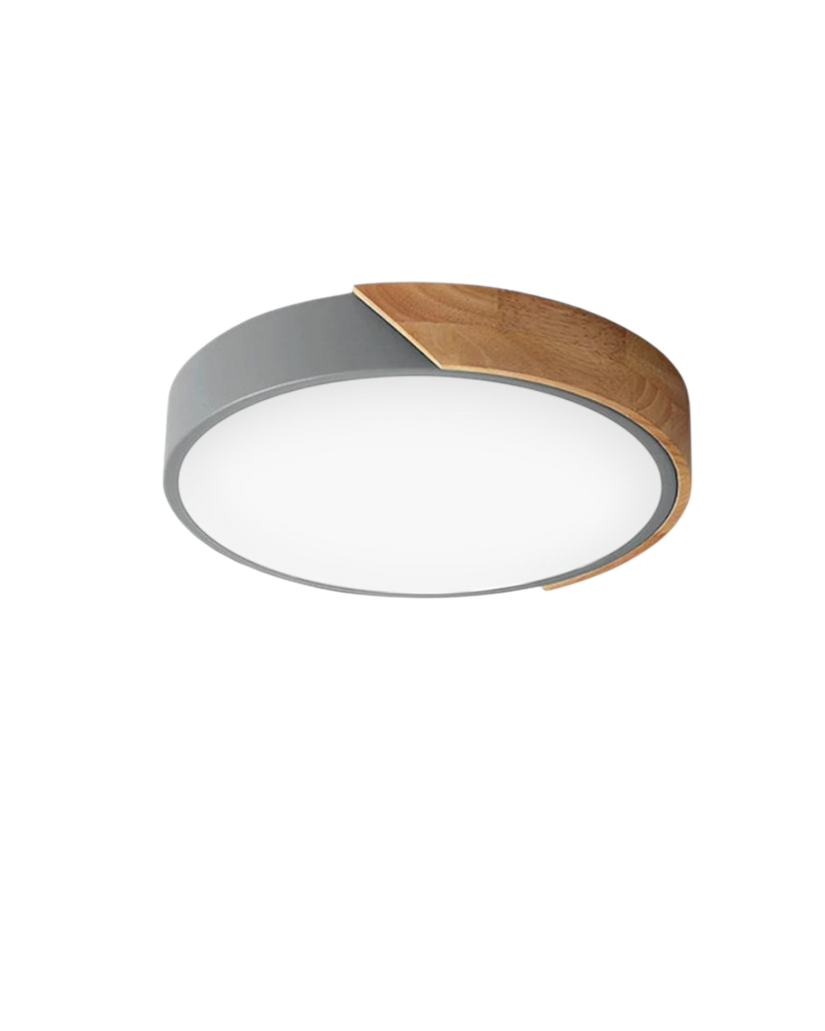 Plafonnier minimaliste à courbes douces, accent bois