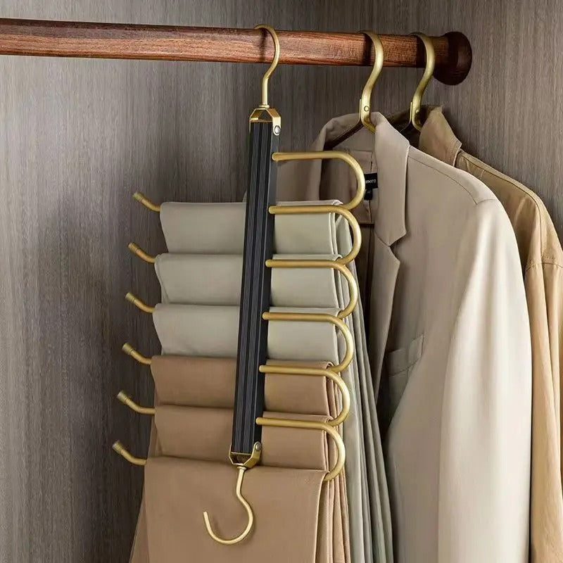 Cintre à pantalons en aluminium, 6 niveaux pivotants