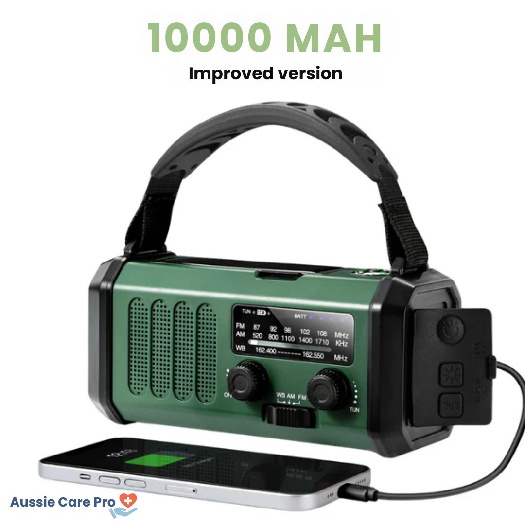 Radio d'Urgence Solaire à Manivelle avec Lampe