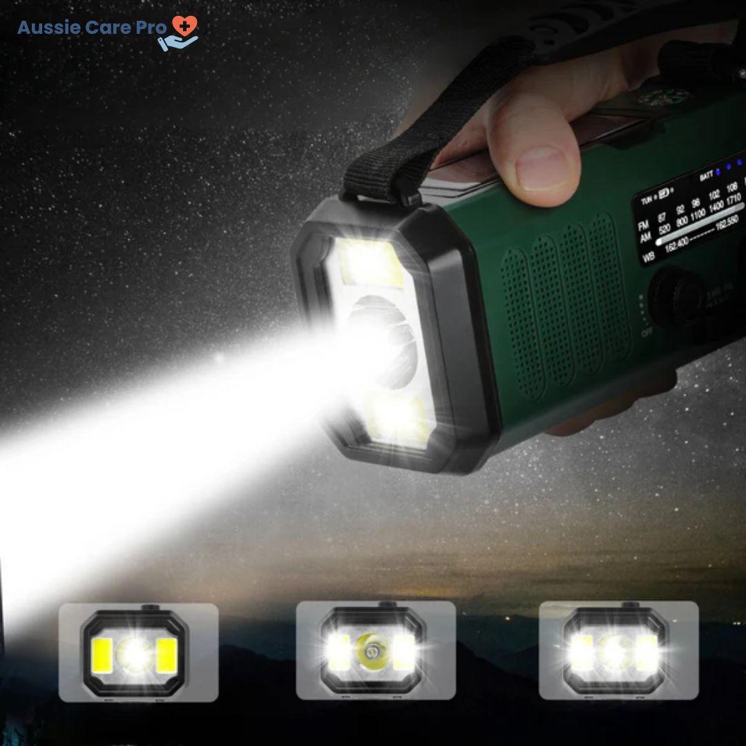 Radio d'Urgence Solaire à Manivelle avec Lampe