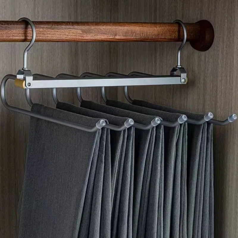 Cintre à pantalons en aluminium, 6 niveaux pivotants