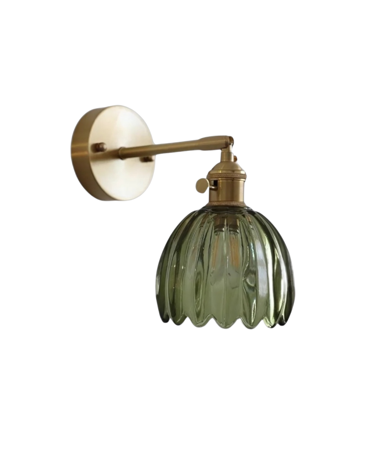 Applique murale fleur en verre et laiton